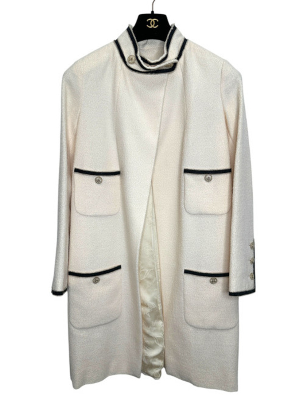 Chanel Wool Blend Coat in Ecru